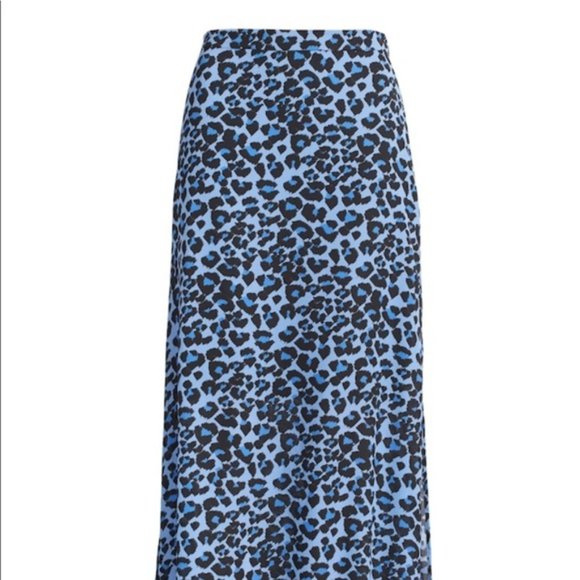 Banana Republic Blue cheetah print maxi skirt NWT